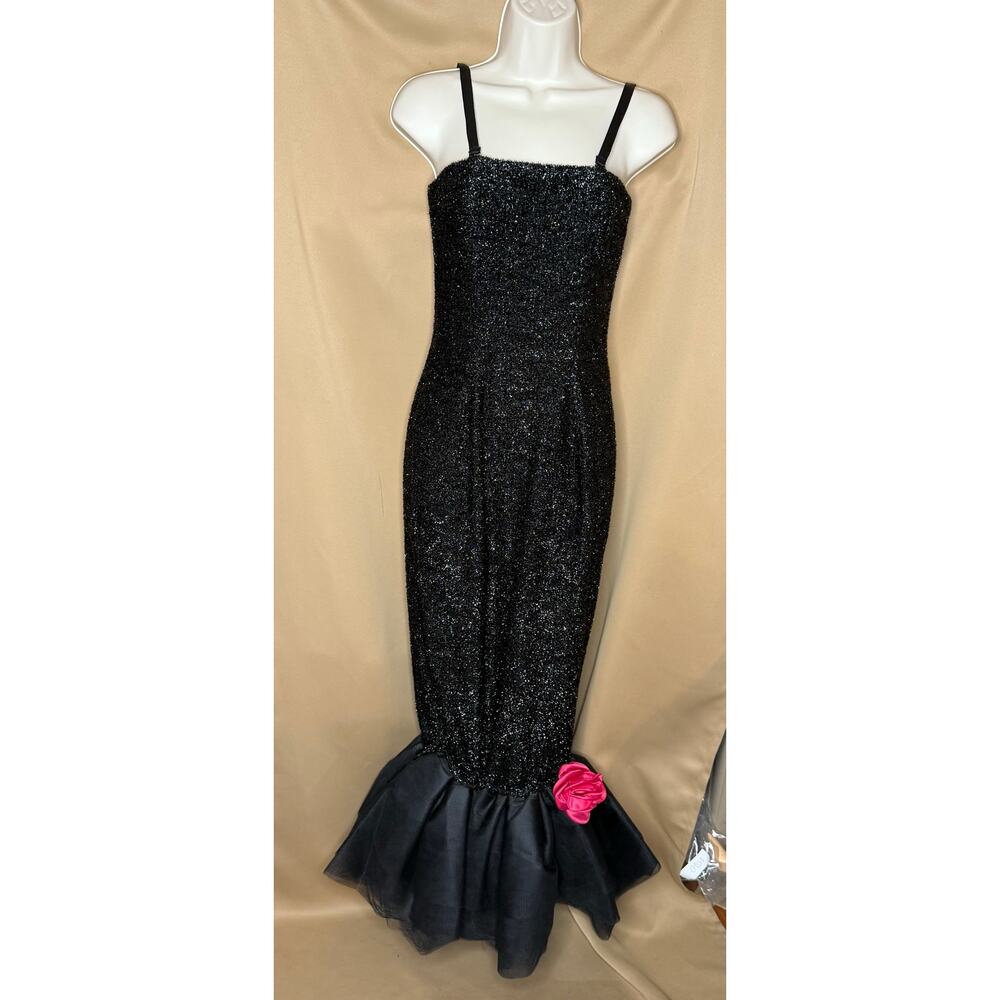 Unique Vintage Barbie Solo In The Spotlight Black Sparkle Strapless Gown M NWT - Picture 9 of 14